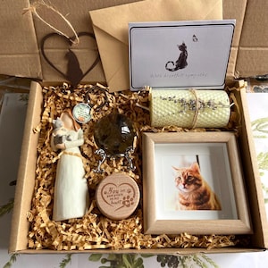 Haustier Verlust Geschenkbox, benutzerdefinierte Katzengeschenk, gerahmter Giclée-Druck, Haustier-Gedenkgeschenk, Katzen-Gedenkgeschenk, Haustier Mitgefühl Geschenke, Katzenverlust Geschenke, Haustier Verlust