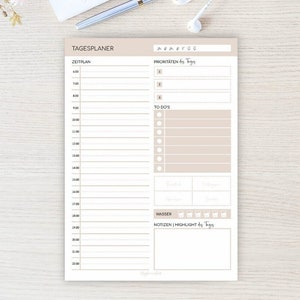 Tagesplaner | DIN A5 Notizblock | 50 Blatt Festes Papier | Block To Do Liste | Home Office Organisation| Daily Planner