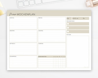 Wochenplaner DIN A4 | Notizblock 50 Blatt Wochenübersicht | To-Do-Liste | Home-Office-Organisation | Wochenplaner Deutsch