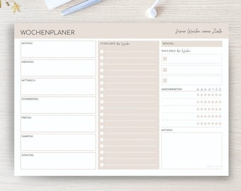 Wochenplaner | Notizblock 50 Blatt | DIN A4-Block | Wochenplanung | To-Do-Liste | Home-Office-Organisationsplaner | Wochenplaner Deutsch