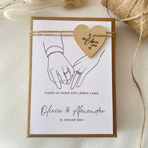 Geschenkschachtel Geldgeschenk zur Hochzeit Blumenstrauß Trockenblumen Personalisiert Handgefertigt Bild 4