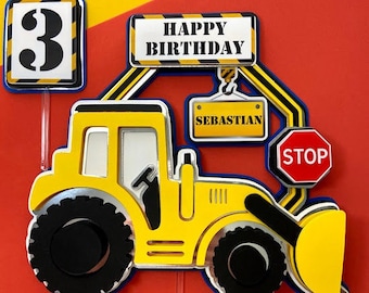 Construction cake topper - Bulldozer - Excavator - Construction truck birthday - Boy Birthday - Construction Party - Cake topper Bulldozer