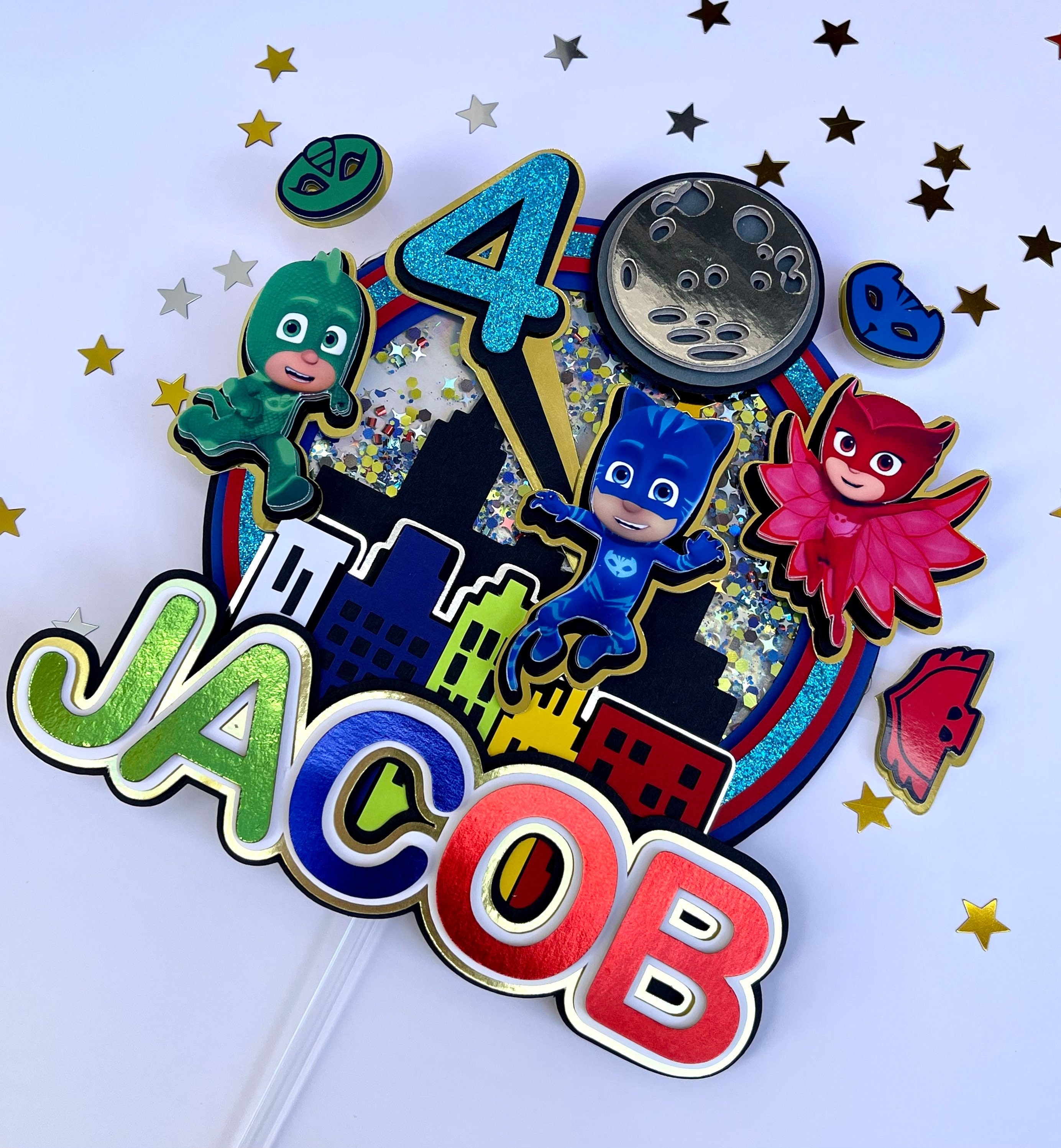 Cake Topper PJ Mask PJ Masks Party Pj Masks Birthday PJ Etsy