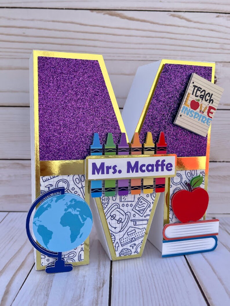 Teacher Appreciation Gift for Teacher Letter 3d Etsy
