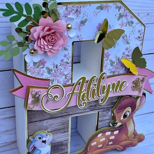 Decorações de festa Bambi - Letras 3D Bambi - Festa Bambi - Letras 3D personalizadas - Decoração de festa - Tema Bambi - Chá de bebê Bambi