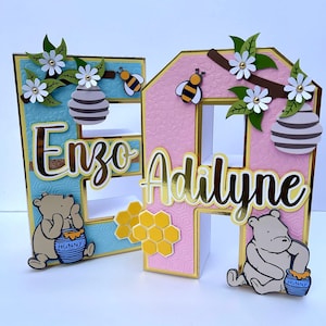 Winnie The Pooh 3D Letters - Winnie The Pooh - Winnie the Pooh Birthday Party - Centerpieces - Baby Shower - Party Decorations