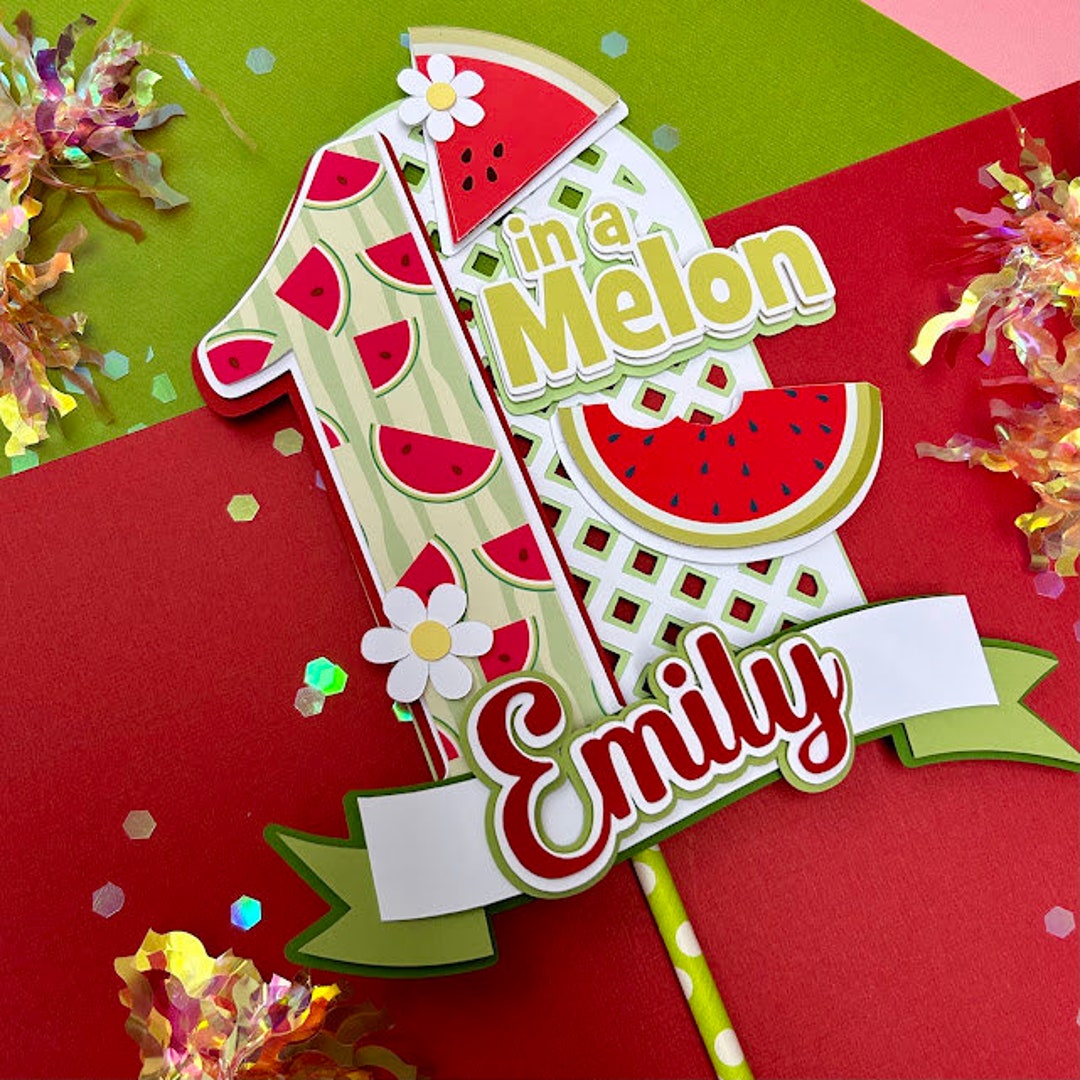 Topper Meilon One in a Melon Cake Topper - Watermelon Cake Topper - First Birthday ...