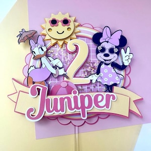 Minnie Mouse pool party - Minnie birthday - Cake topper Minnie pool - Minnie and Daisy - Pool Party - Party Decorations - Minnie Birthday