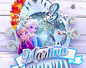 Frozen taarttopper - Frozen verjaardag - Feestdecoraties - Gepersonaliseerde Frozen taarttopper - Elsa taarttopper - Elsa en Anna