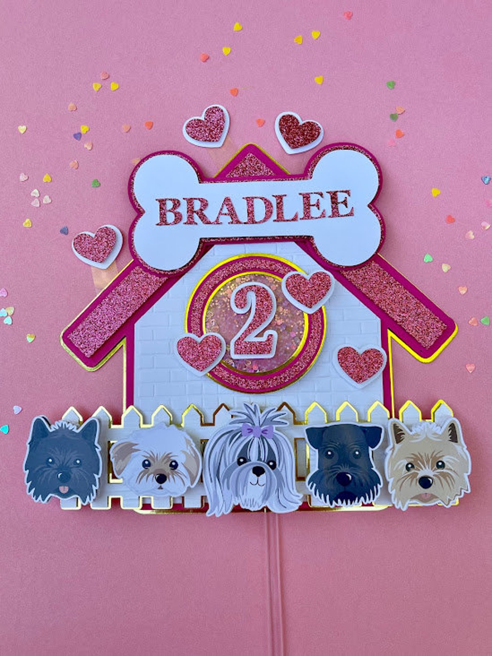 Dog Cake Topper Birthday Cake Topper Puppy Cake Topper Etsy