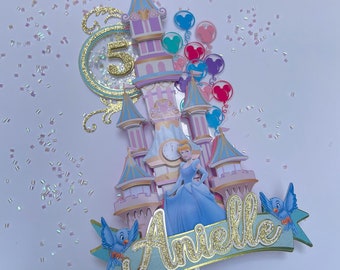 Cake Topper Princess - cake topper cinderella - cake topper - princess castle cake topper - princess party - princess birthday