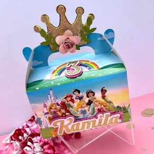 Princess Personalized Favor Boxes - Princess Birthday Decor - Princess ...