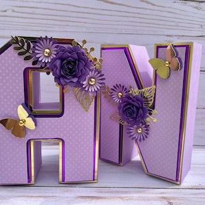 Letter 3D - Letter Flower - Flower Birthday -Flower Decorations - Birthday Girl - Baby Shower - Centerpiece - Birthday Decorations - Flower