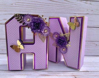 3D-Buchstabe – Buchstabenblume – Blumengeburtstag – Blumendekoration – Geburtstagskind – Babyparty – Tischdekoration – Geburtstagsdekoration – Blume