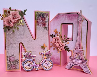 Paris Party - Letter 3D Paris - Party Decorations - Paris theme party - Paris birthday decorations - Eiffel tower theme