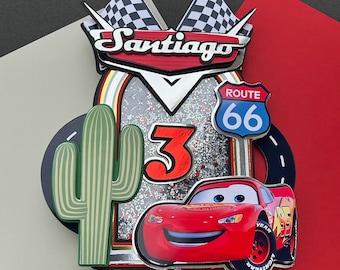 Cars Cake Topper - McQueen Cake Topper - Cars Birthday - Cars Decorations - Cars Party - Party Decorations - Lightning McQueen - McQueen