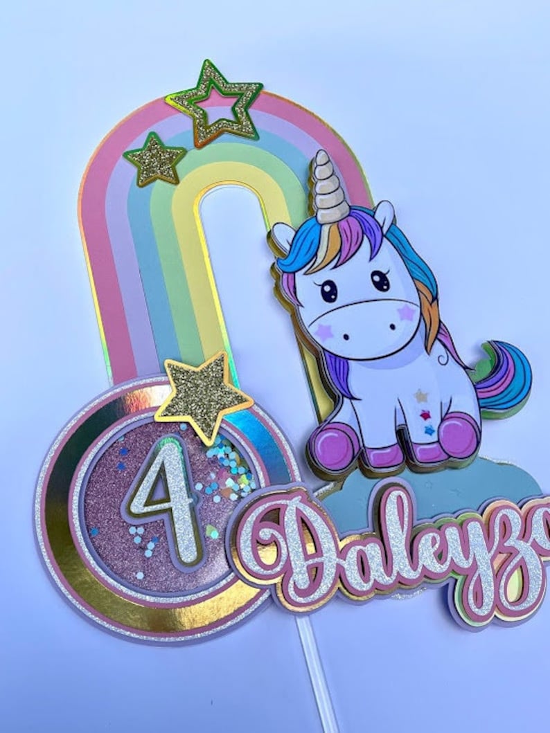 Unicorn Cake Topper Unicorn Party Unicorn Birthday Etsy