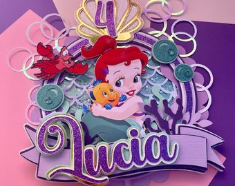 Baby Ariel Cake Topper - Under the Sea Party Decoration - Little Mermaid Theme - Ariel Inspired Birthday - Party Decoration