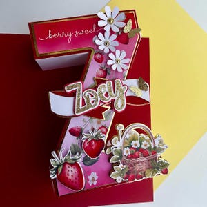 Strawberries Letter 3D - Berry First Birthday letter 3d - Strawberry party - strawberry birthday - Strawberry decorations - Party decoration