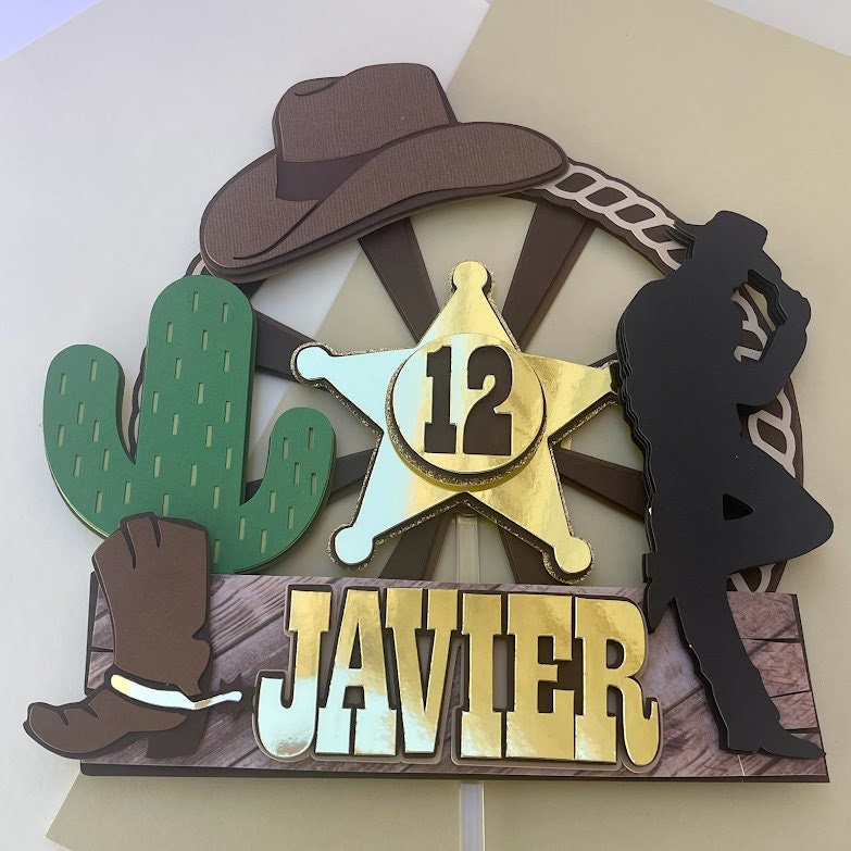 Cowboy Theme Cake Tooper - Cowboy Party Decorations - Cowboy Party - Cowboy birthday - Party Decorations - Cowboy Topper - Rodeo Party.
