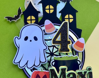 Halloween Cake Topper - Halloween Party Decor - Haunted House Cake Topper - Halloween Birthday Party - Spooky Party - Halloween Topper