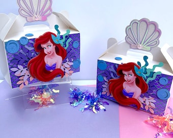 Little Mermaid Favor Box - Little Mermaid  Party decorations -- Ariel little mermaid inspired candy box - under the sea party decorations