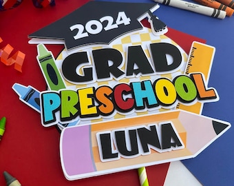 Pre School Graduation Cake Topper - Kindergarten Graduation Cake Topper - Pre-K Graduations - Party Decorations - Graduation Party Decor
