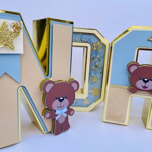 Teddy Bear 3D letters - Teddy Bear Theme -  Decoration 3D Letters - Baby Showe Teddy Bear - Baby Decorationss - Letter 3D - Teddy Bear
