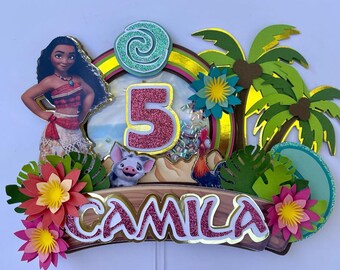 Cake Topper Moana - Moana Party - Moana Decorations - Moana Birthday - Cake topper - Party Decorations.