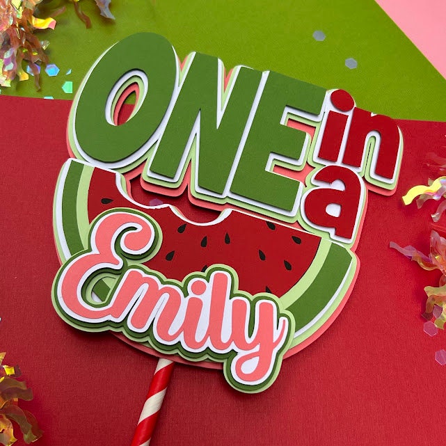 Topper Meilon One in a Melon Cake Topper - Watermelon Cake Topper - First Birthday ...