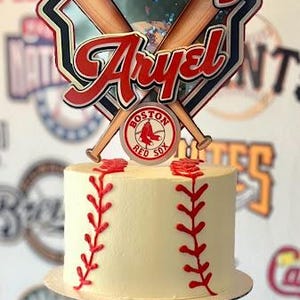 Decorazione per torta a tema baseball - Compleanno sportivo - Decorazione per torta sportiva - Decorazioni per feste a tema baseball immagine 2