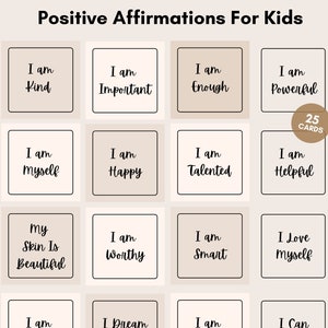Cartes d'affirmation positive pour les enfants, Cartes d'affirmation de pleine conscience pour enfants