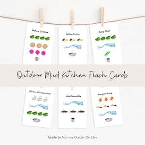 Cartes éclair de cuisine de boue extérieure pour enfants 1 |  Potions et recettes pour enfants | Imprimable