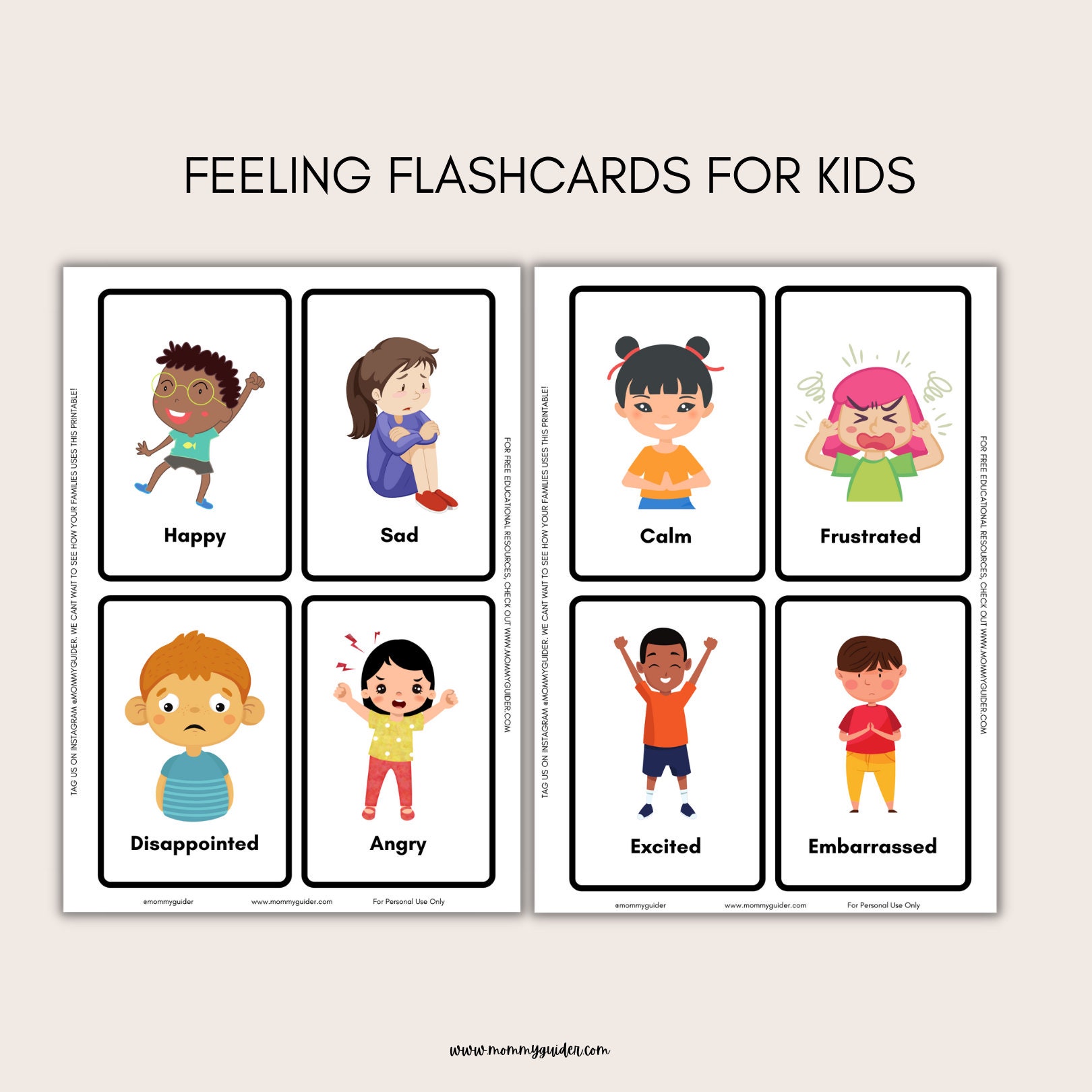 Naming Feeling Flashcards Learning About Feeling Emotion Etsy