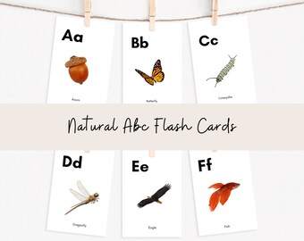 Abc Nature Flashcards Printable | Pre k Flash Cards | Homeschool Printables