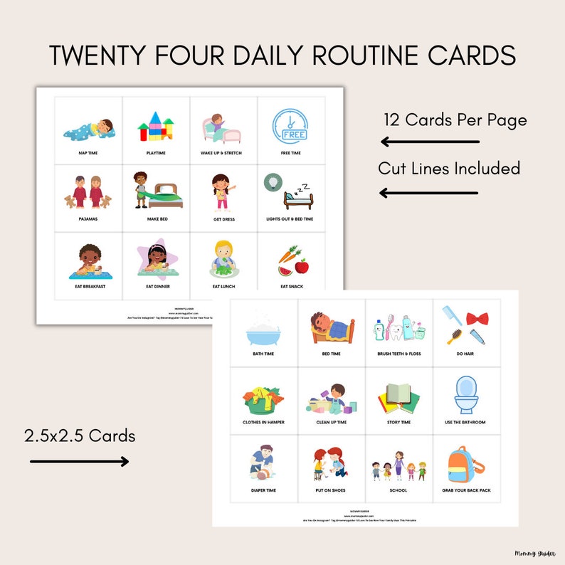 Lunch Routine Card Daily Routine Cards: Morning & Evening Charts (PDF Pattern) - Etsy
