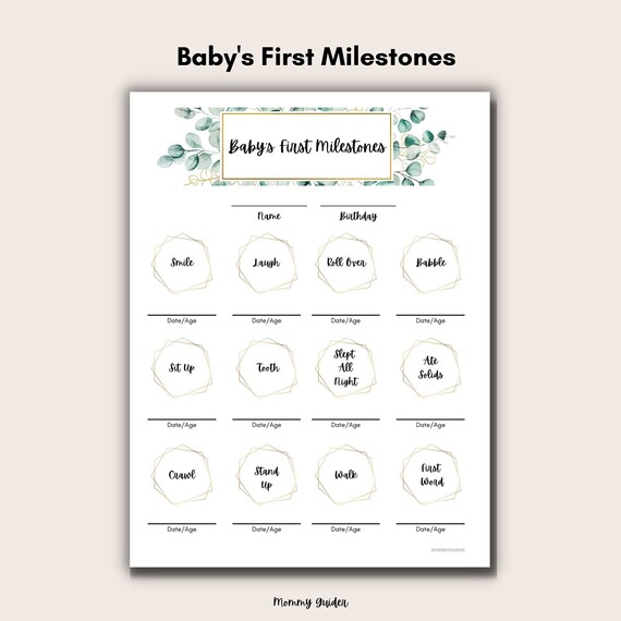 Baby First Year Milestones Chart Checklist 0-12 Months | Etsy Canada