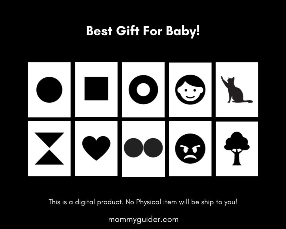 Baby Black and White High Contrast Images Flash Cards for | Etsy
