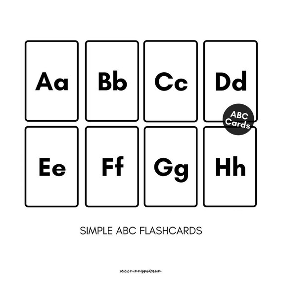Alphabet Flash Cards for Kids Printable Uppercase &amp; Lowercase | Etsy