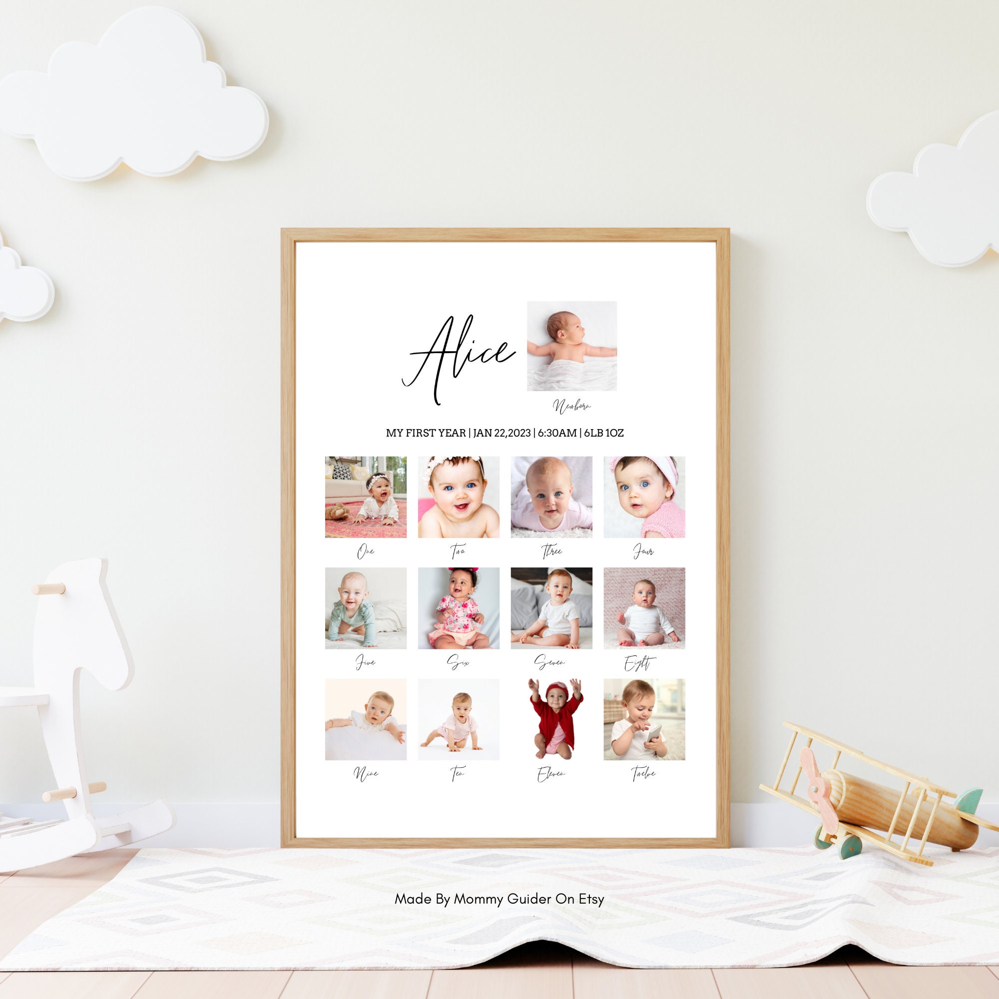 Baby's First Birthday Sign, Monthly Milestone Sign, Happy Birthday ...