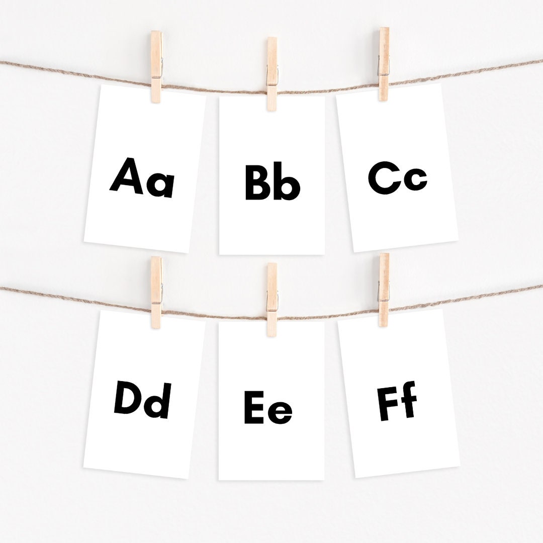 Alphabet Flash Cards for Kids Printable Uppercase & Lowercase - Etsy