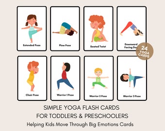 yoga cards for toddlers preschoolers school age children etsy canada