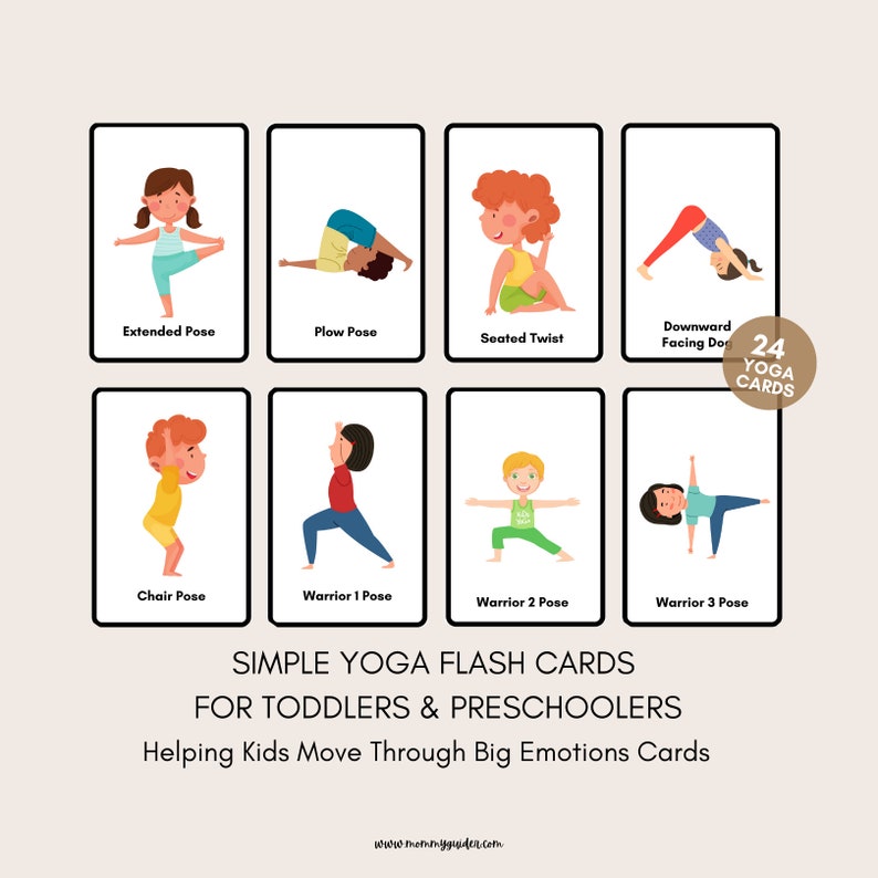 Yoga Cards for Toddlers Preschoolers &amp; School Age Children, Helping ...
