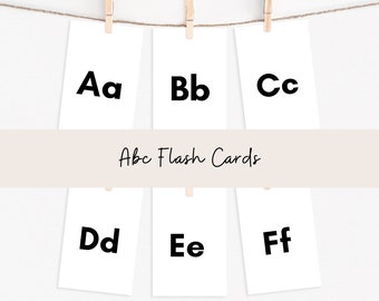 Alphabet-Karteikarten für Kinder zum Ausdrucken| Groß- und Kleinbuchstaben für Kleinkinder und Kinder im Vorschulalter