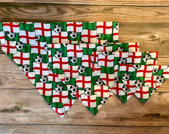 England Football Dog Bandana | England Flag Dog Scarf | World Cup England Dog Accessories | Football Pet Bandana