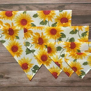 Summer Sunflower Print Dog Bandana
