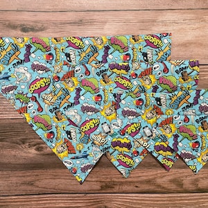Super Hero Comic Blue Dog Bandana