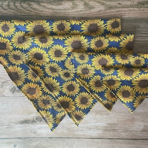 Summer Sunflower Navy Dog Bandana