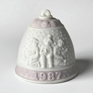 1987 to 1996 Lladro Christmas Bells – Porcelain Holiday Ornaments - Stamped Collectible Lladro Home Decor Ornaments
