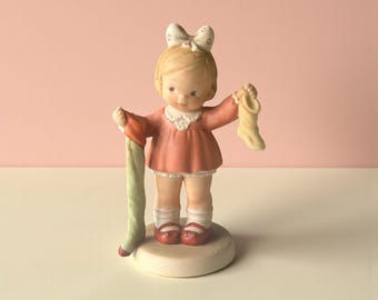 Enesco 1980s Vintage Memories of Yesterday Collectible with Box, Porcelain Figurine